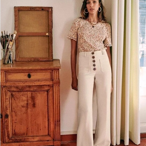 Sezane Pants - Sezane Chuck Trousers Ecru